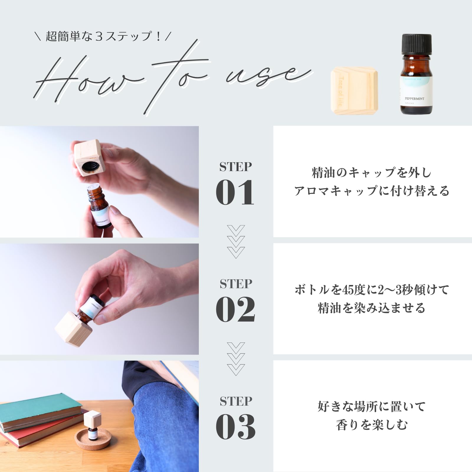 Amazon.co.jp: 生活の木 Hinoki アロマキャップ セット 四角形 x